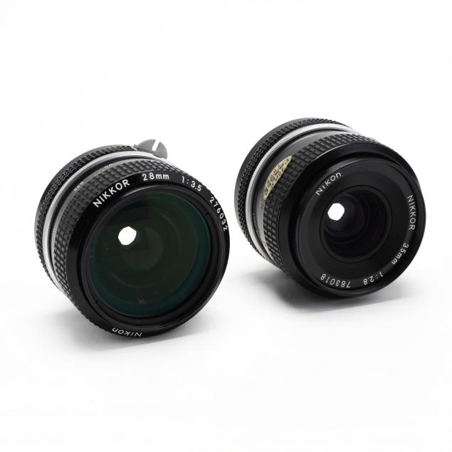 TWO NIKON NIKKOR CAMERA LENSES 34b225