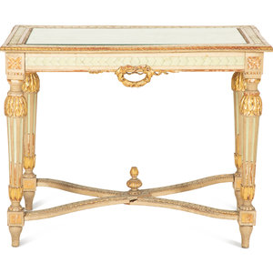 A Louis XVI Style Painted and Parcel