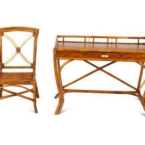 A Bamboo Desk and Matching Chair