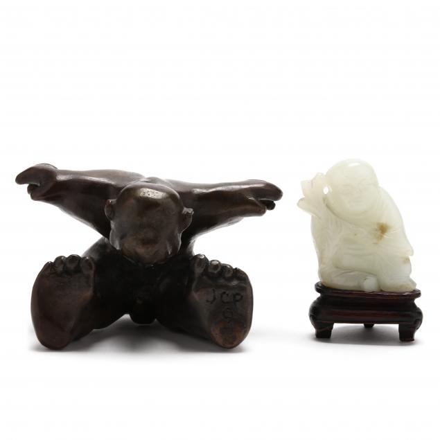 TWO SMALL FIGURAL SCULPTURES The 34b288