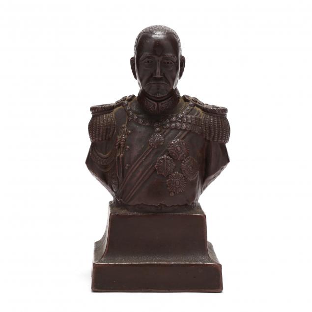 A CERAMIC BUST OF A JAPANESE EMPEROR 34b29f