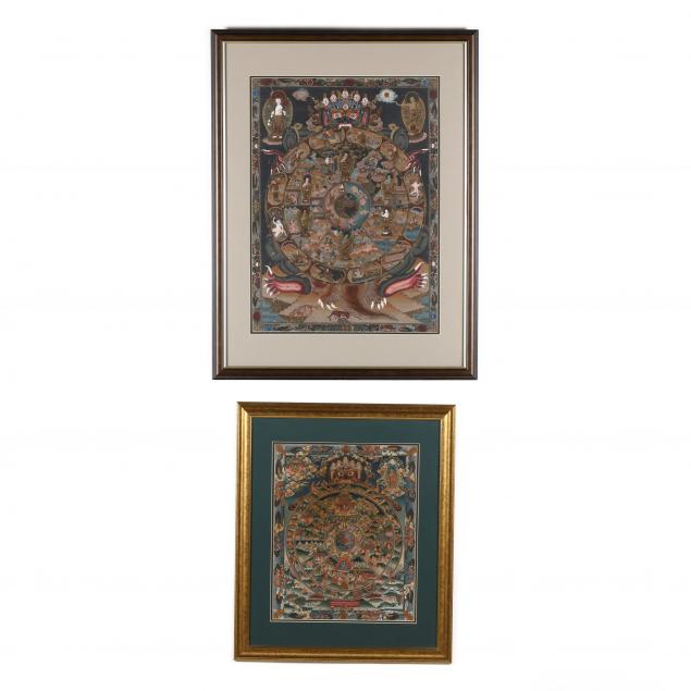 TWO NEPALESE THANGKA PAINTINGS 34b2a5