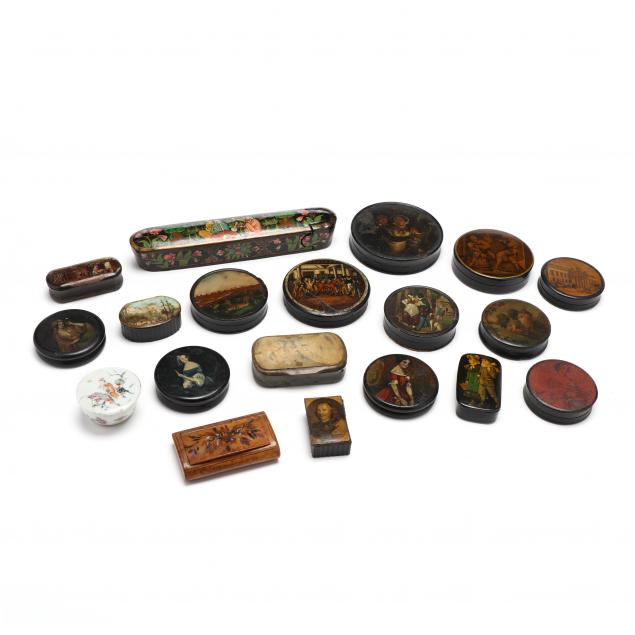 NINETEEN ANTIQUE CONTINENTAL SNUFF 34b2b3