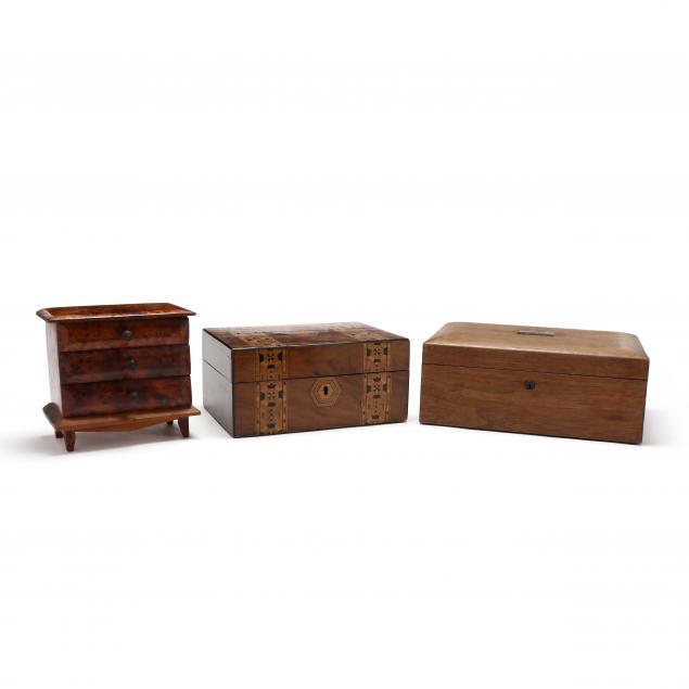 THREE ANTIQUE BOXES Including an 34b2bc
