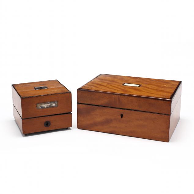 TWO ANTIQUE LADY'S BOXES 19th century,
