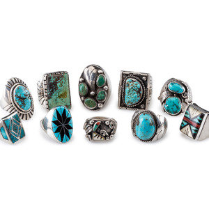 Navajo and Zuni Silver Rings with 34b32f
