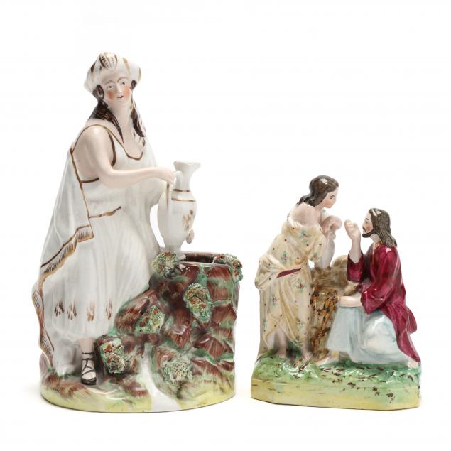 TWO STAFFORDSHIRE BIBLICAL FIGURINES 34b380