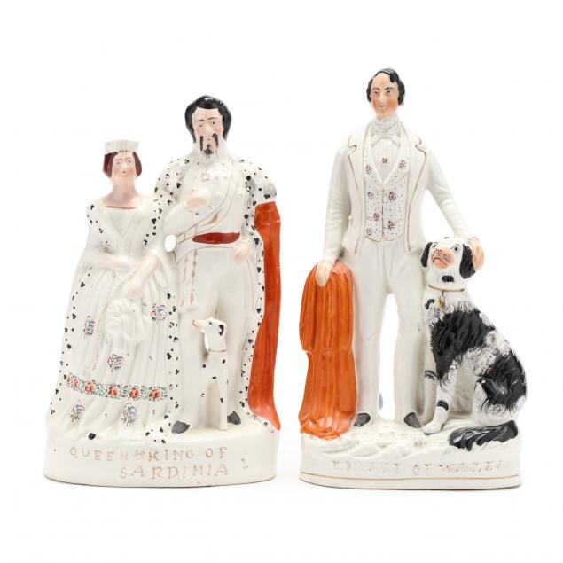 TWO LARGE STAFFORDSHIRE FIGURINES OF