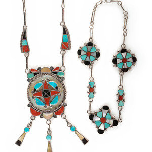Zuni Silver and Channel Inlay Necklaces
third