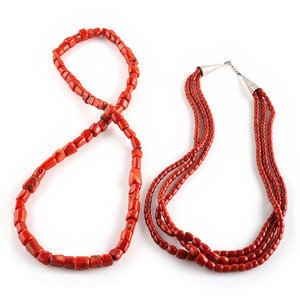 Southwestern style Coral Necklaces late 34b3b7