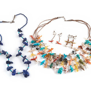 Pair of Zuni Fetish Neckalces and Earrings
third