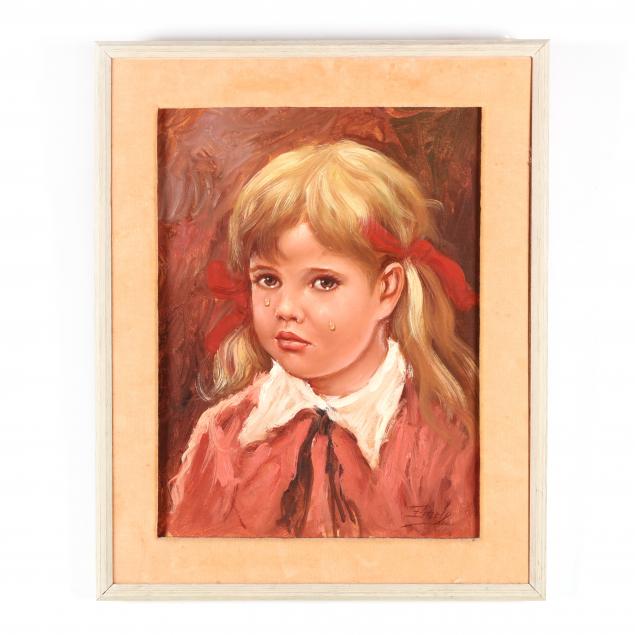 MIDCENTURY PORTRAIT OF A TEARFUL YOUNG