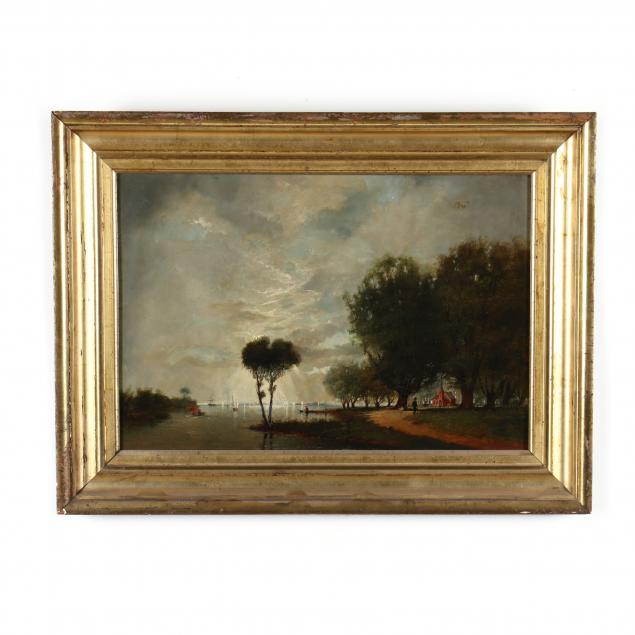 AN ANTIQUE AMERICAN SCHOOL PAINTING 34b3c6