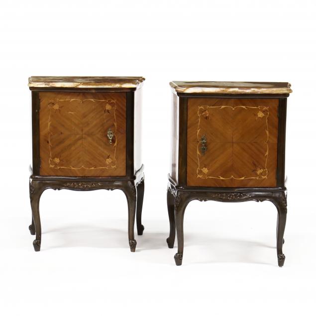 PAIR OF FRENCH INLAID AND STONE 34b3e6