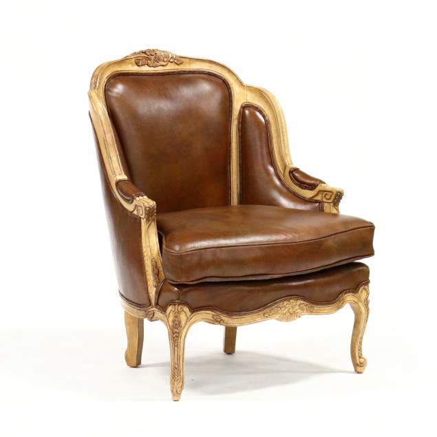 LOUIS XV STYLE LEATHER UPHOLSTERED 34b3ea