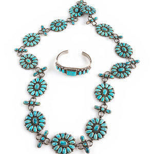A Navajo Silver and Turquoise Link 34b411