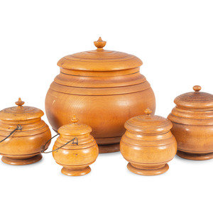 Five Turned Maple Peaseware Covered
