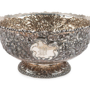 A Dominick & Haff Repousse Silver Punchbowl