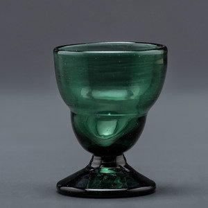 A Blown Glass Saltcellar in Green American  34db8a