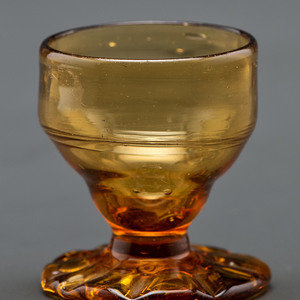 A Blown Glass Saltcellar in Amber American  34db8c