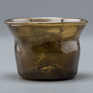 A Blown Glass Eating Bowl in Olive 34db99