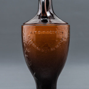 A New York Mold Blown Amber Bottle American  34dba0