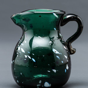 A New York Blown-Glass Pitcher in Green
American,