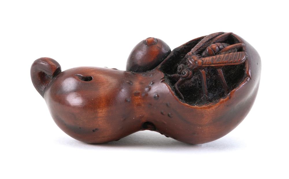 JAPANESE WOOD NETSUKE BY GEKKA 34db9d