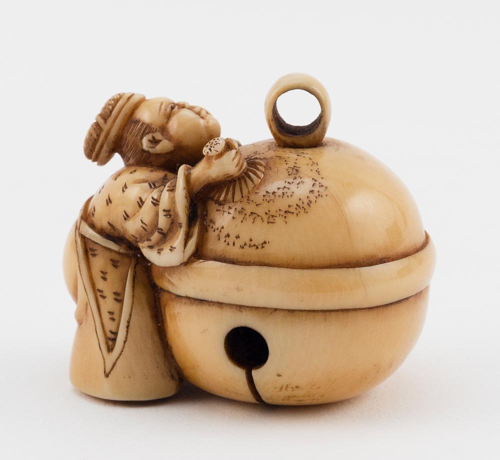 JAPANESE BONE NETSUKE BY MASAKAZU