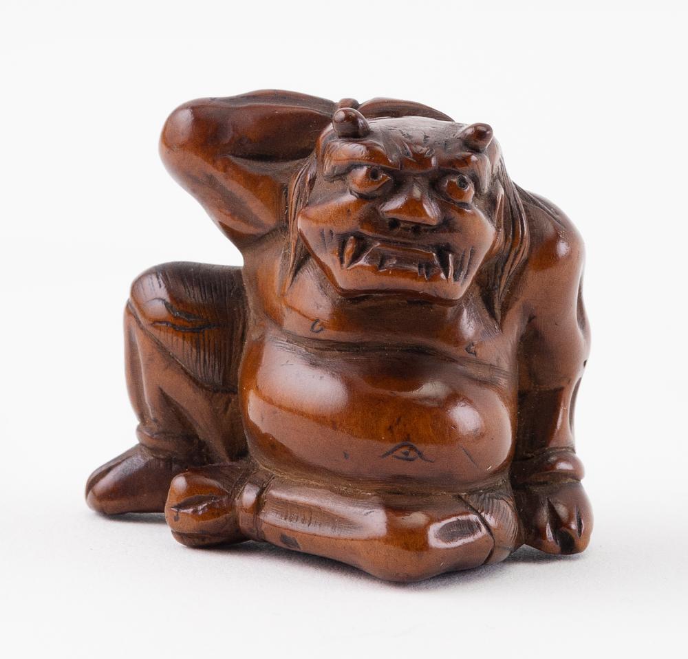 JAPANESE WOOD NETSUKE MEIJI PERIOD 34dc16