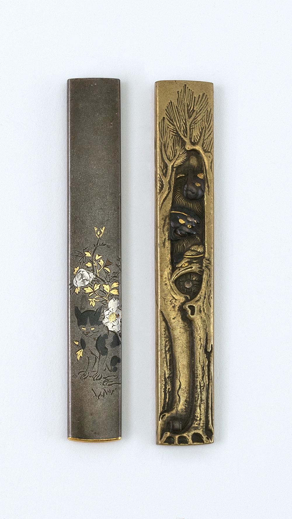 TWO JAPANESE MIXED METAL KOZUKA 34dc3b