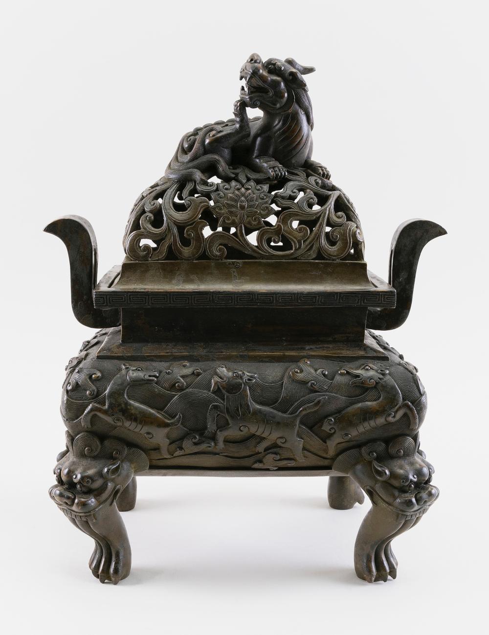 CHINESE BRONZE CENSER LATE 19TH