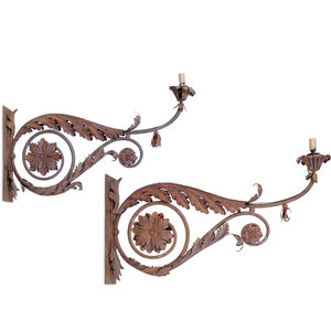 A Pair of Continental Wrought Iron 34dcac