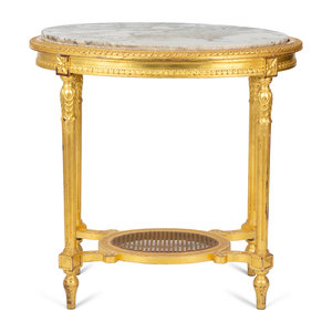 A Louis XVI Style Giltwood Marble Top 34dcf0