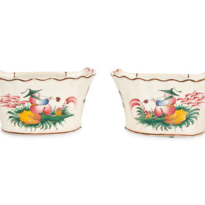 A Pair of French Faience Tulipieres Height 34dd19