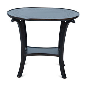 A Black-Painted Wood Side Table