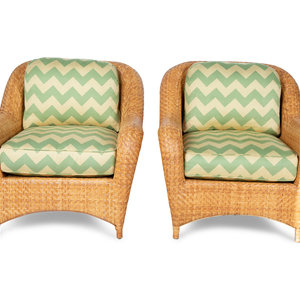 A Pair of Rattan Armchairs with 34dd8c