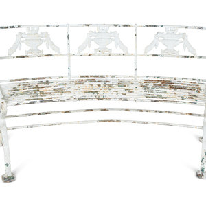 A White-Painted Iron Garden Bench
Early