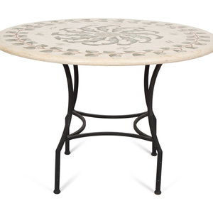 A Mosaic Inlaid Stone Top Table 34dd9f