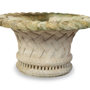 A Large Poured Cement Basket-Form