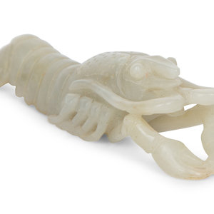 A Chinese Carved White Jade Crawfish
20TH