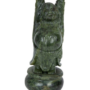 A Chinese Carved Spinach Jade Laughing 34ddbc