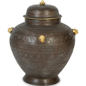 An Asian Brown Glazed Covered Jar