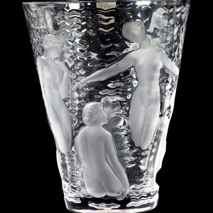 A Lalique Ondines Crystal Vase 20th 34dddd