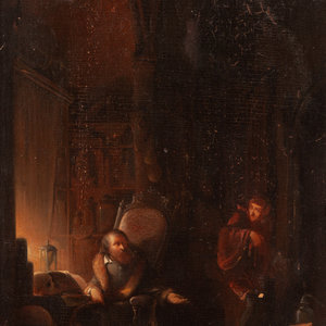 German Oil on Panel, Faust and