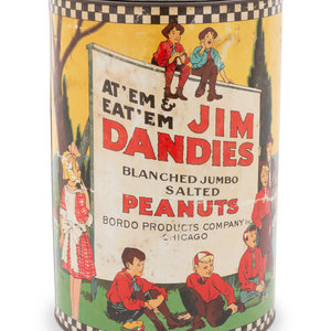 A Jim Dandies Jumbo Peanut Tin
manufactured