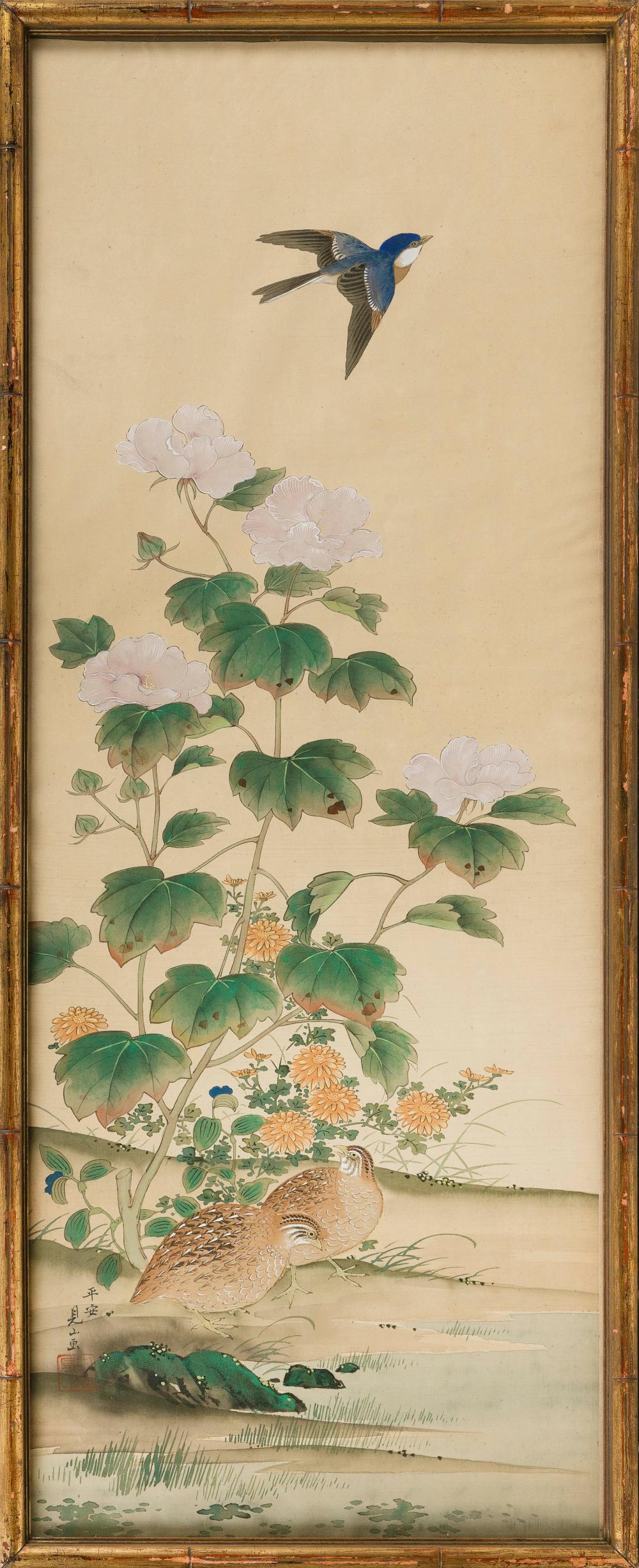 JAPANESE SCROLL PAINTING ON SILK