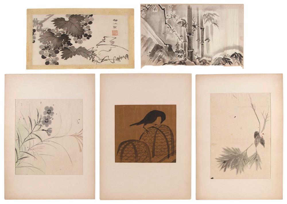 COLLECTION OF FIVE JAPANESE PAINTINGS