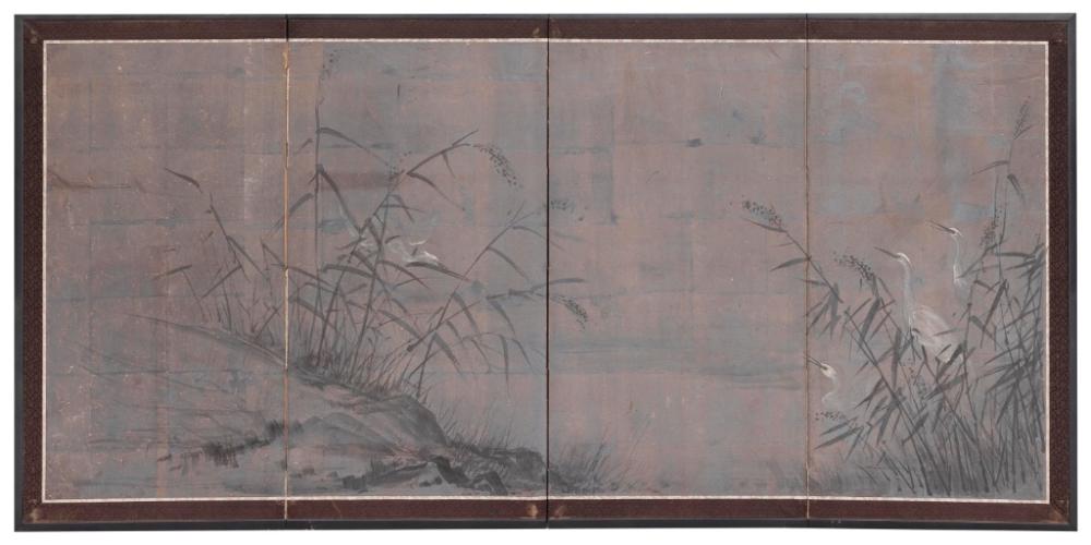 JAPANESE FOUR PANEL SCREEN LATE 34df6a