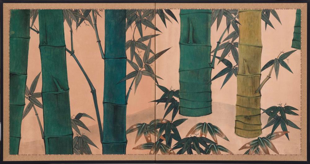 JAPANESE TWO PANEL SCREEN EARLY 34df6d